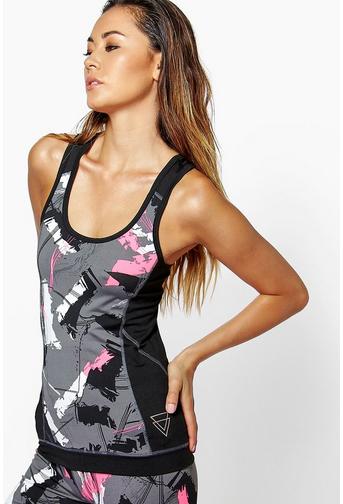 Daisy Printed Front Panel Performance Running Vest