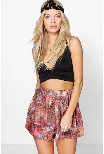 Josie Border Print Flippy Shorts