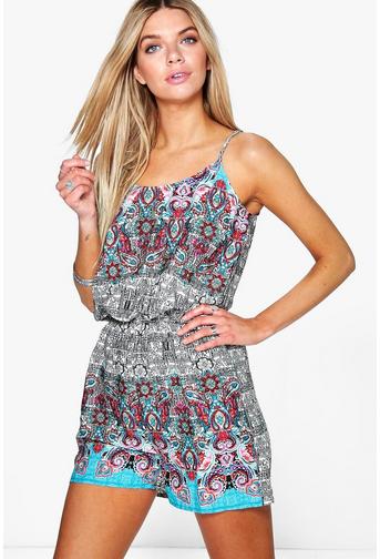 Vera Placement Print Cami Playsuit