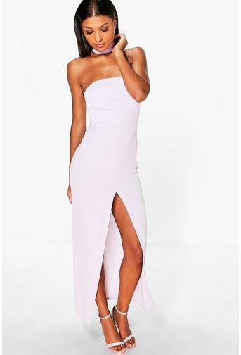 Hannia Choker Neck Bandeau Maxi Dress