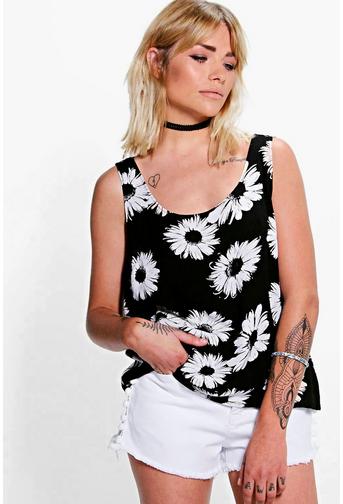 Ava Large Daisy Print Oversized Cami