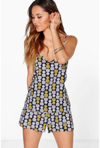 Eliza Pineapple Print Woven Cami
