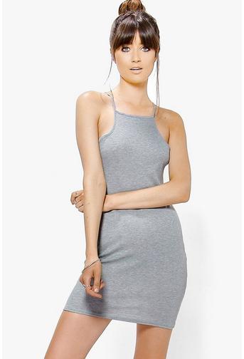 Beatrice Strappy Rib Basic Bodycon Dress