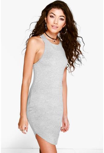 Marianne Racer Back Curved Hem Shift Dress