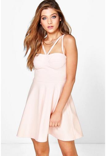 Marimo Strappy Bodice Skater Dress