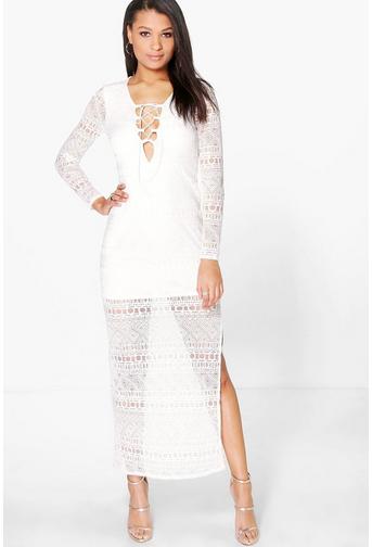 Alexandria Burnout Lace Up Maxi Dress