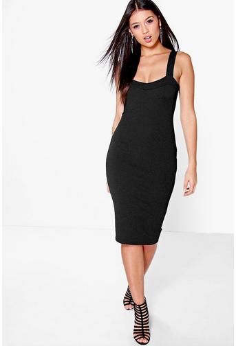 Amaryllis Crepe Strappy Midi Dress