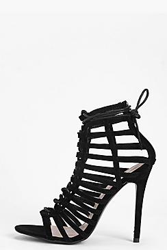 Florence Lace Up Cage Heel