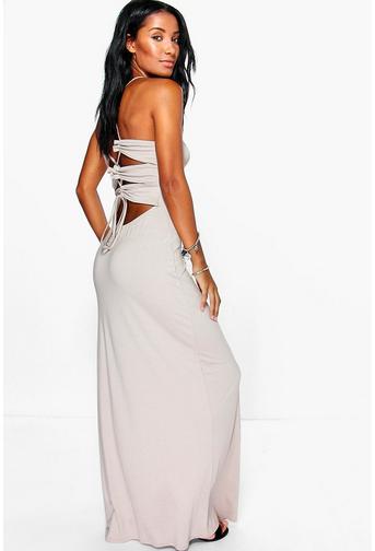 Daria Back Lace Up Tie Maxi Dress