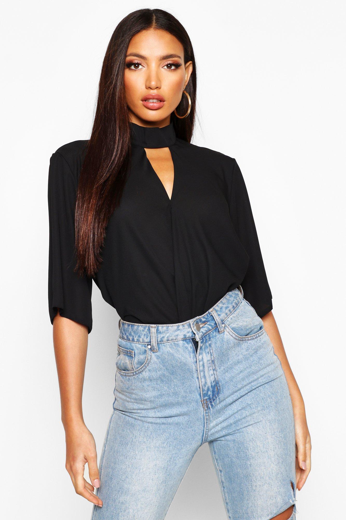 womens choker shirt