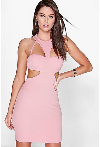 Charlette Cut Out Strappy Bodice Bodycon Dress