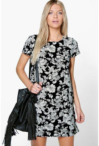 Sandrina Mono Floral Shift Dress!