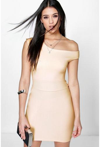 Frey Off The Shoulder Tie Waist Bodycon Dress