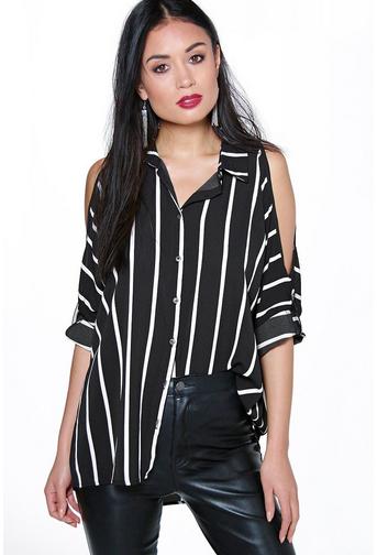 Anisha Oversized Split Sleeve Stripe Shirt