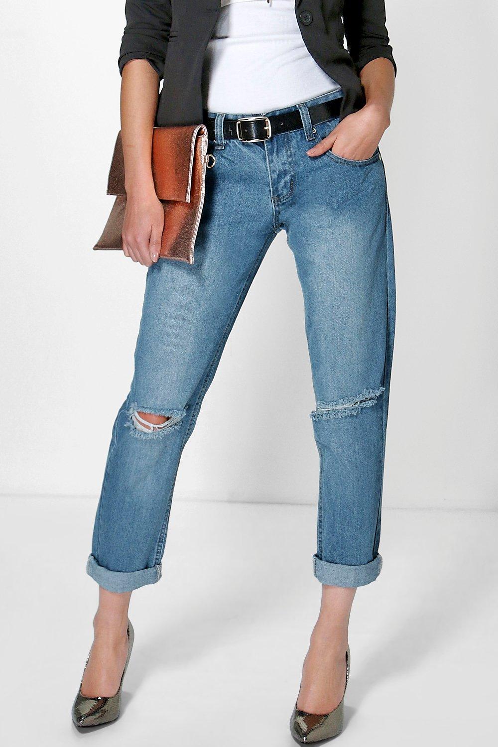 boohoo tall ripped boyfriend jeans