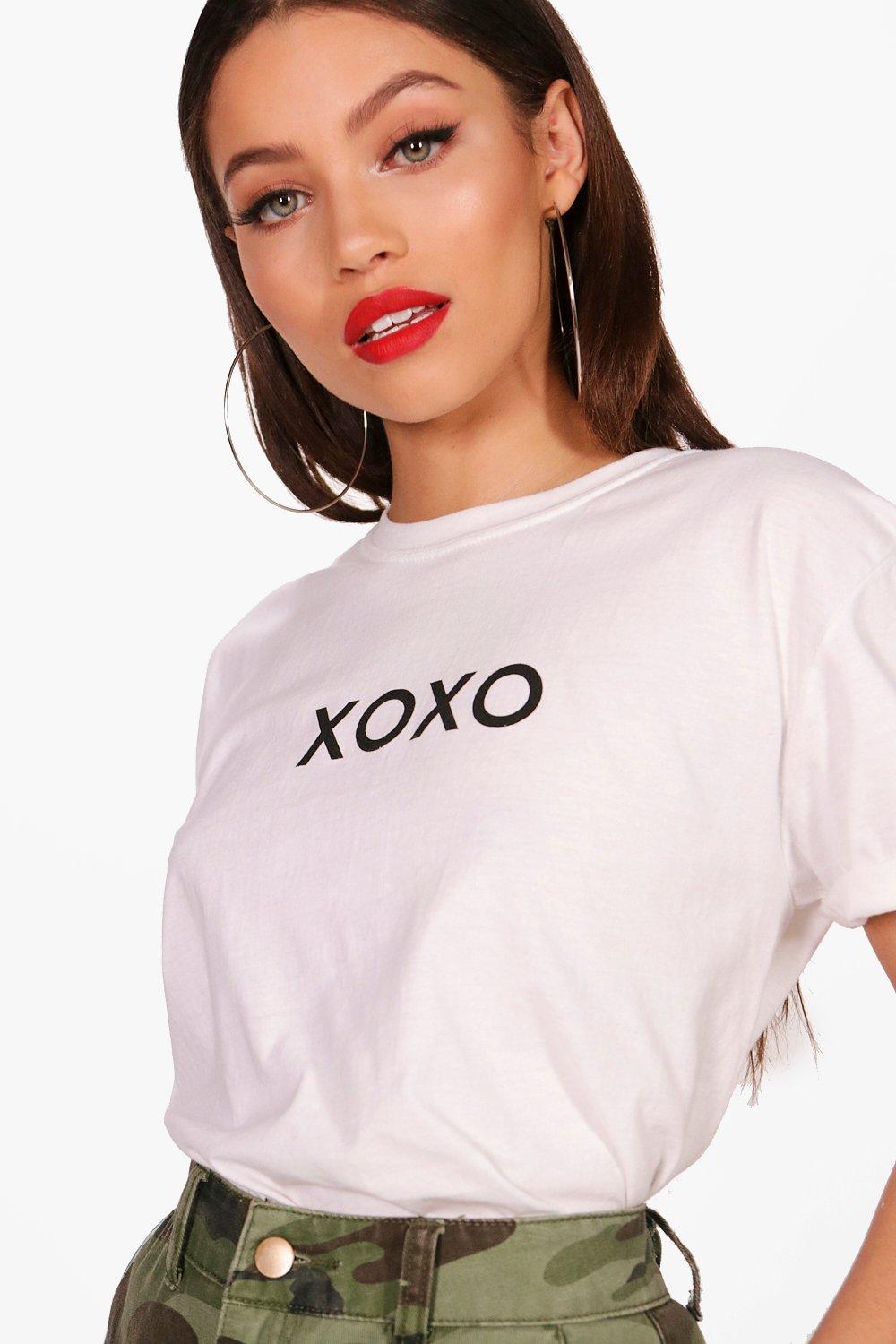Boohoo Womens Sarah Xoxo Slogan T Shirt