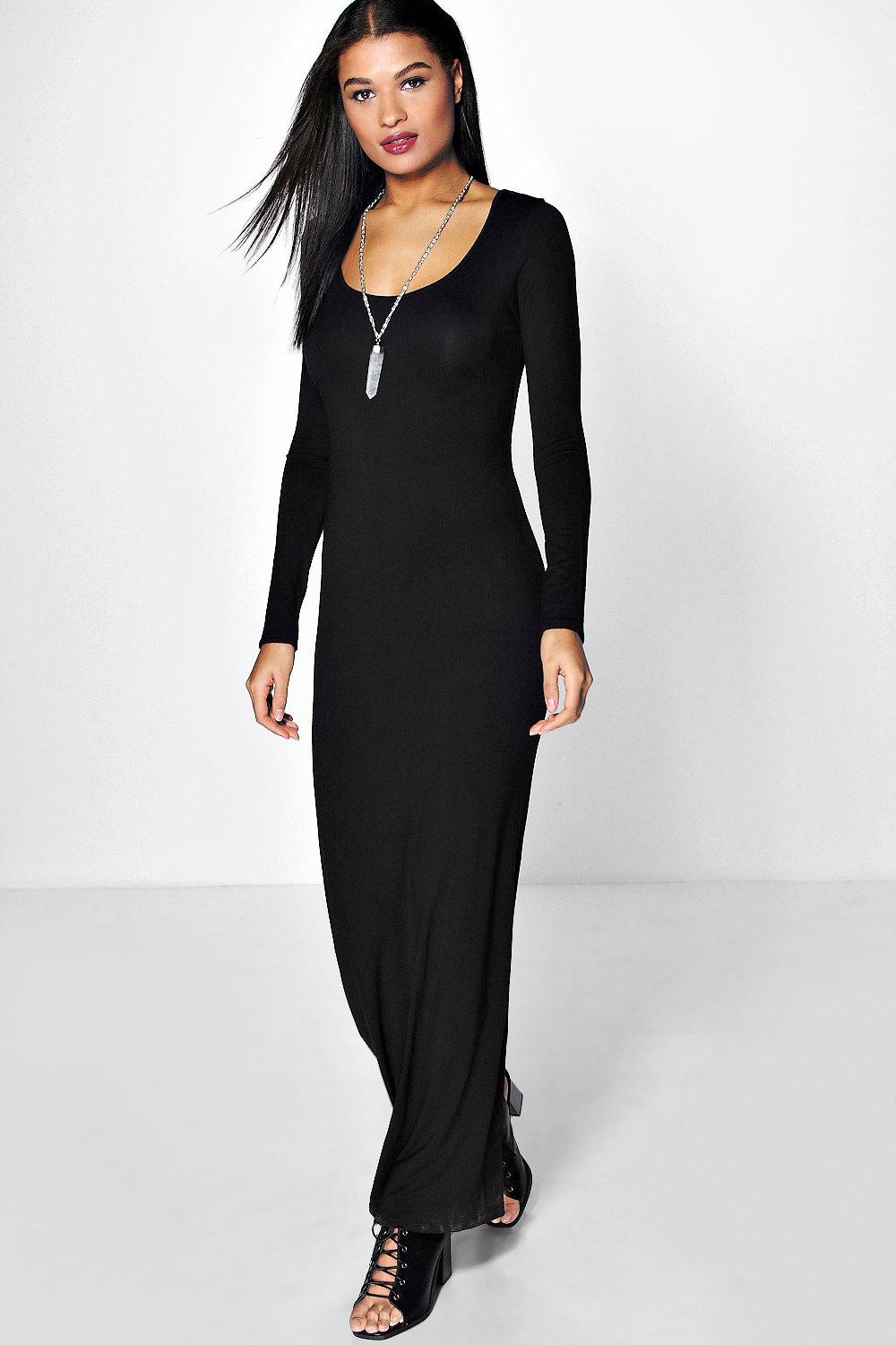 Boohoo Womens Anna Long Sleeve Maxi Dress