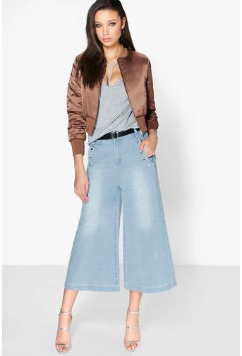 Lola Eyelet Detail Denim Culotte