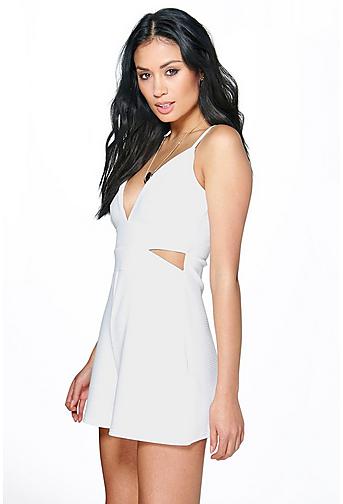 Lalita Textured Plunge Cut Side Playsuit