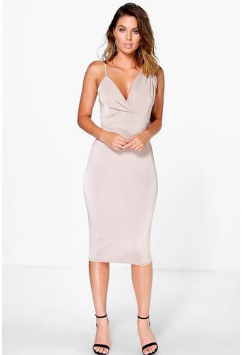 Debbi Strappy V Neck Midi Slip Dress