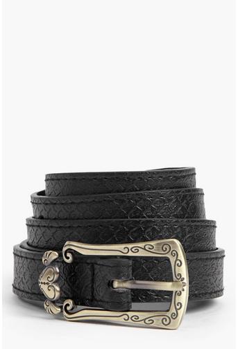 Nina Buckle Detail Skinny Belt