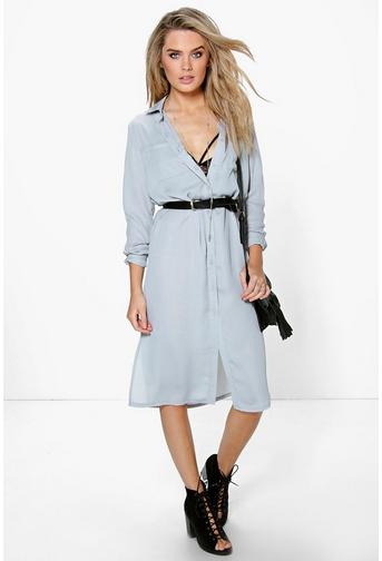 Arianna Low Back Shirt Dress