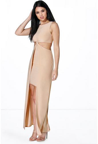 Anna Slinky Twist Cut Out Detail Maxi Dress