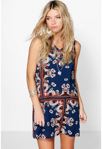 Vidma Floral Print Sleeveless Shift Dress