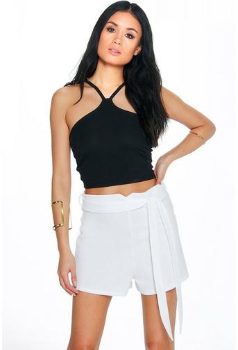Alice Crepe Belted Shorts