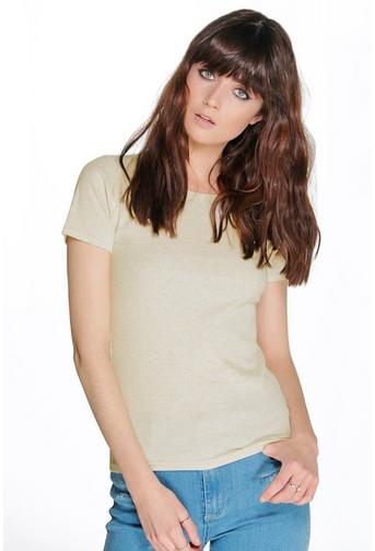 Ava Scoop Neck Ribbed S/S Top