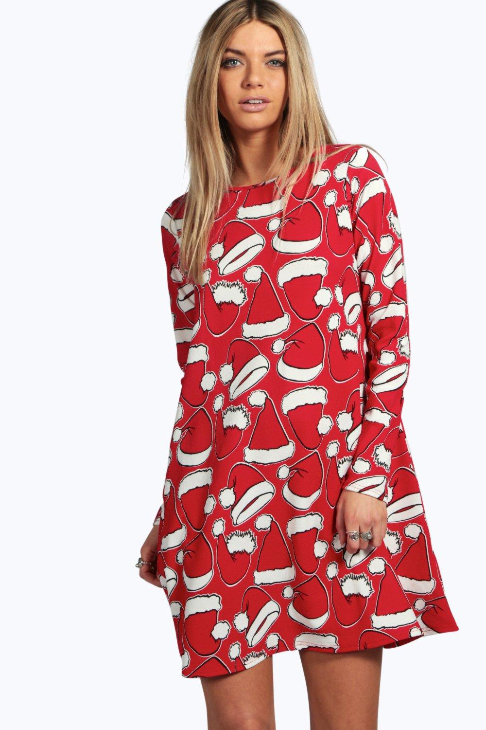 Boohoo Womens Christmas Dresses Party Bodycon Print Seasonal Xmas eBay
