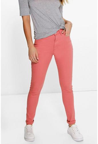 Amy 5-Pocket High Rise Pink Skinny Jeans