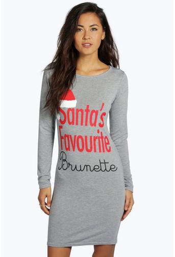 Cora Santa's Favourite Brunette Christmas Dress