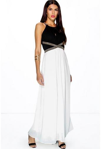 Hayley Metal Trim Contrast Maxi Dress