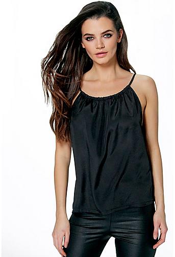 Becca Ruched Neck Strappy Cami