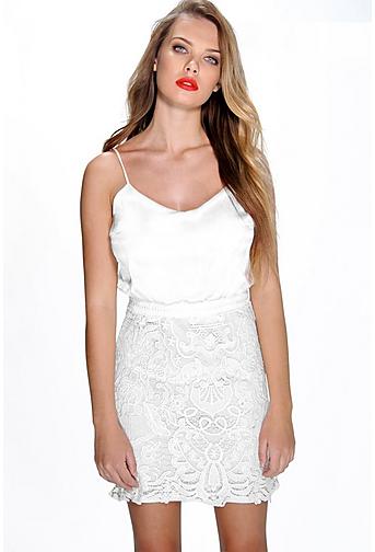 Amy Corded Lace Skirt Cami Bodycon Dress