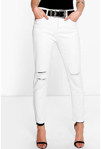 Hilary High Waisted Slit Knee Skinny Jeans