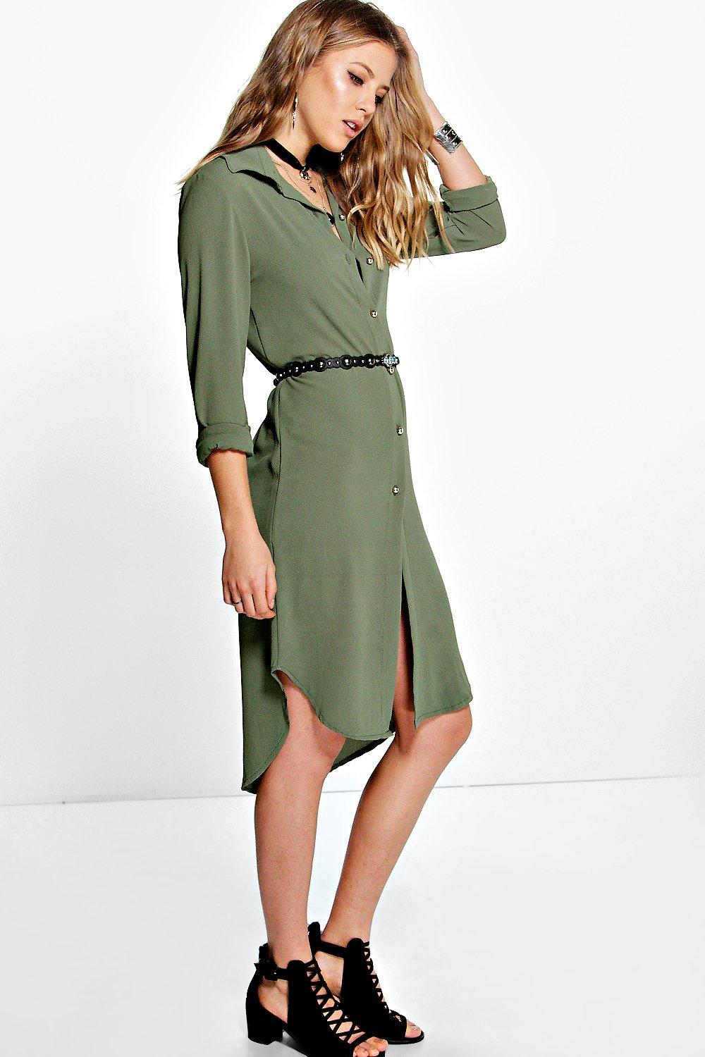 Boohoo Ivone Abito A Camicia Lungo per Donna eBay