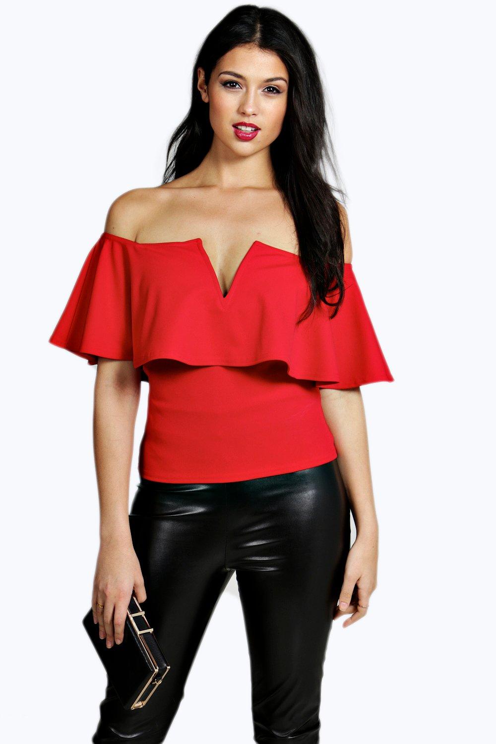 boohoo off the shoulder tops