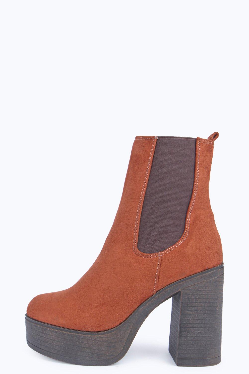 70s platform ankle boots