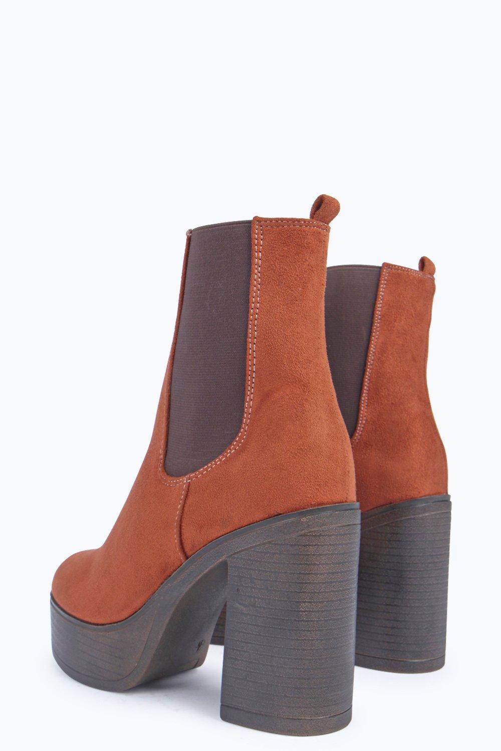 70s platform ankle boots