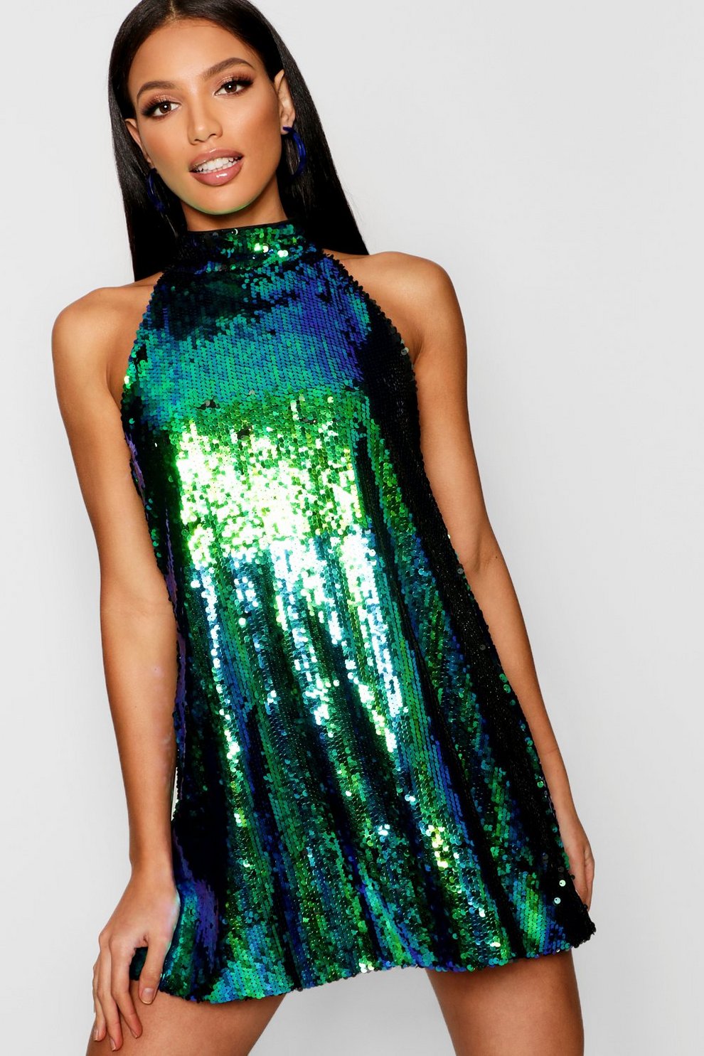 High Neck Swing Dress