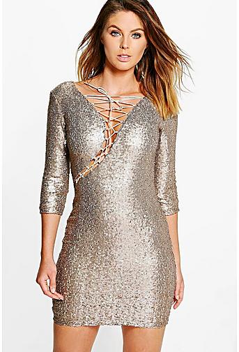 Boutique Elly All Over Sequin Bodycon Dress