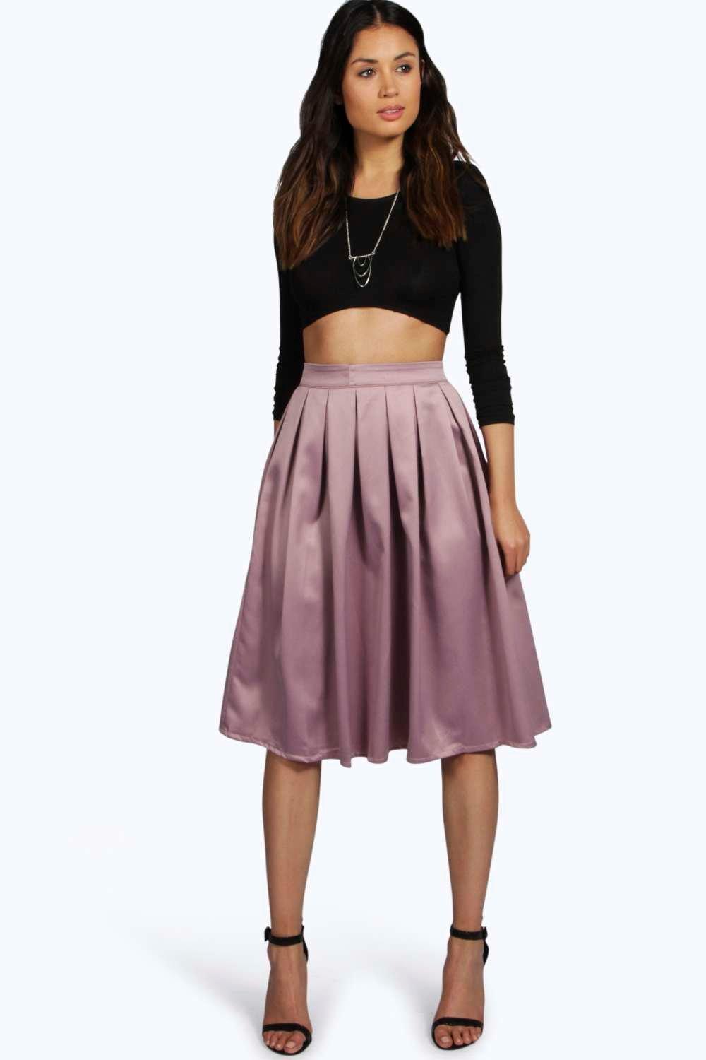 Boohoo Womens Boutique Marin Pleated Full Midi Skirt Ebay 9185