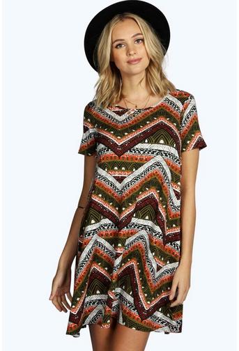 Tall Lilly Mixed Print Swing Dress