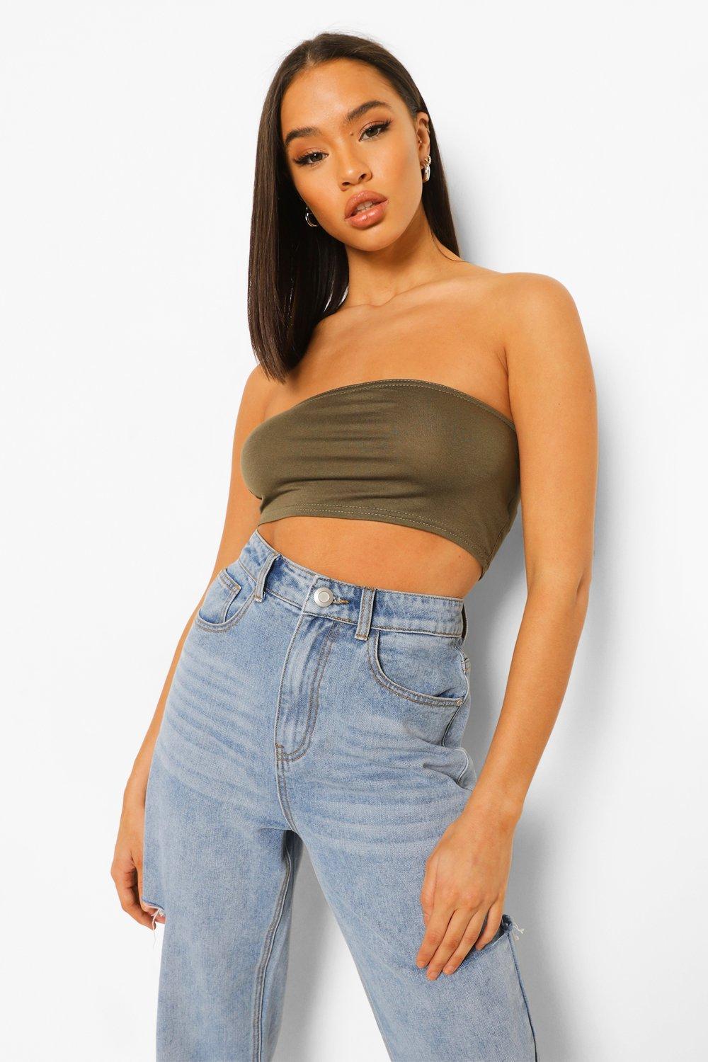 khaki bandeau top