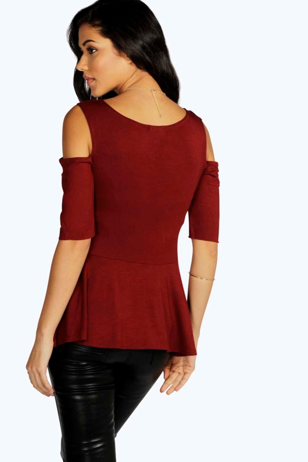 peplum top boohoo