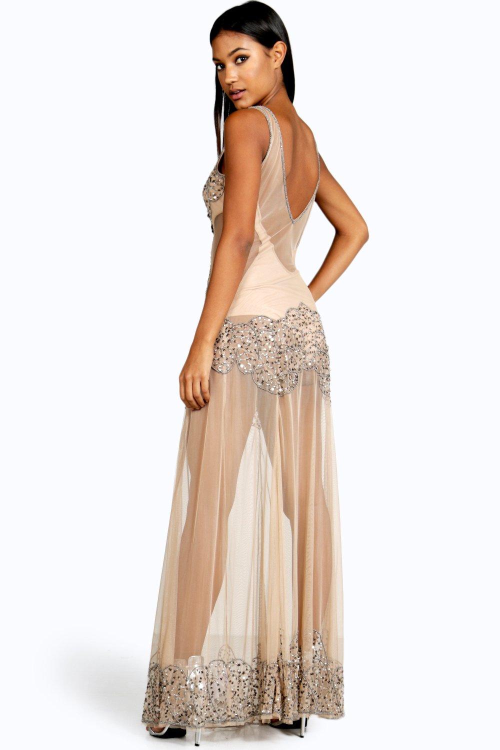 Boutique Naty Embellished Placement Maxi Dress - Boohoo