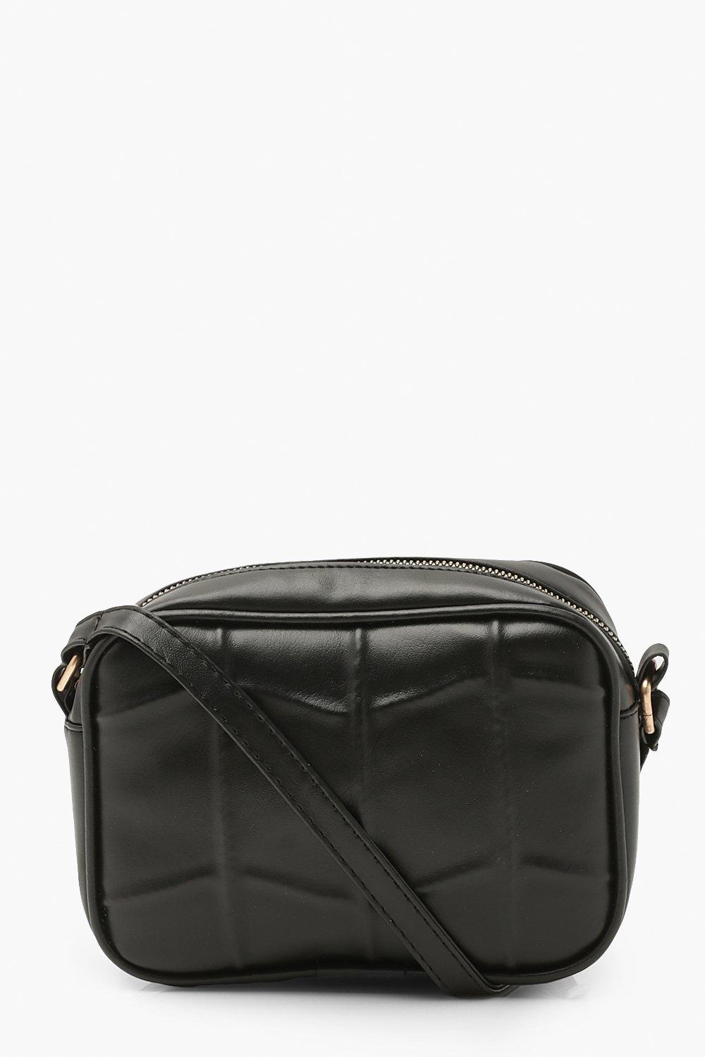 boohoo Womens Quilted Panel Pu Cross Body Bag - Black - One Size, Black