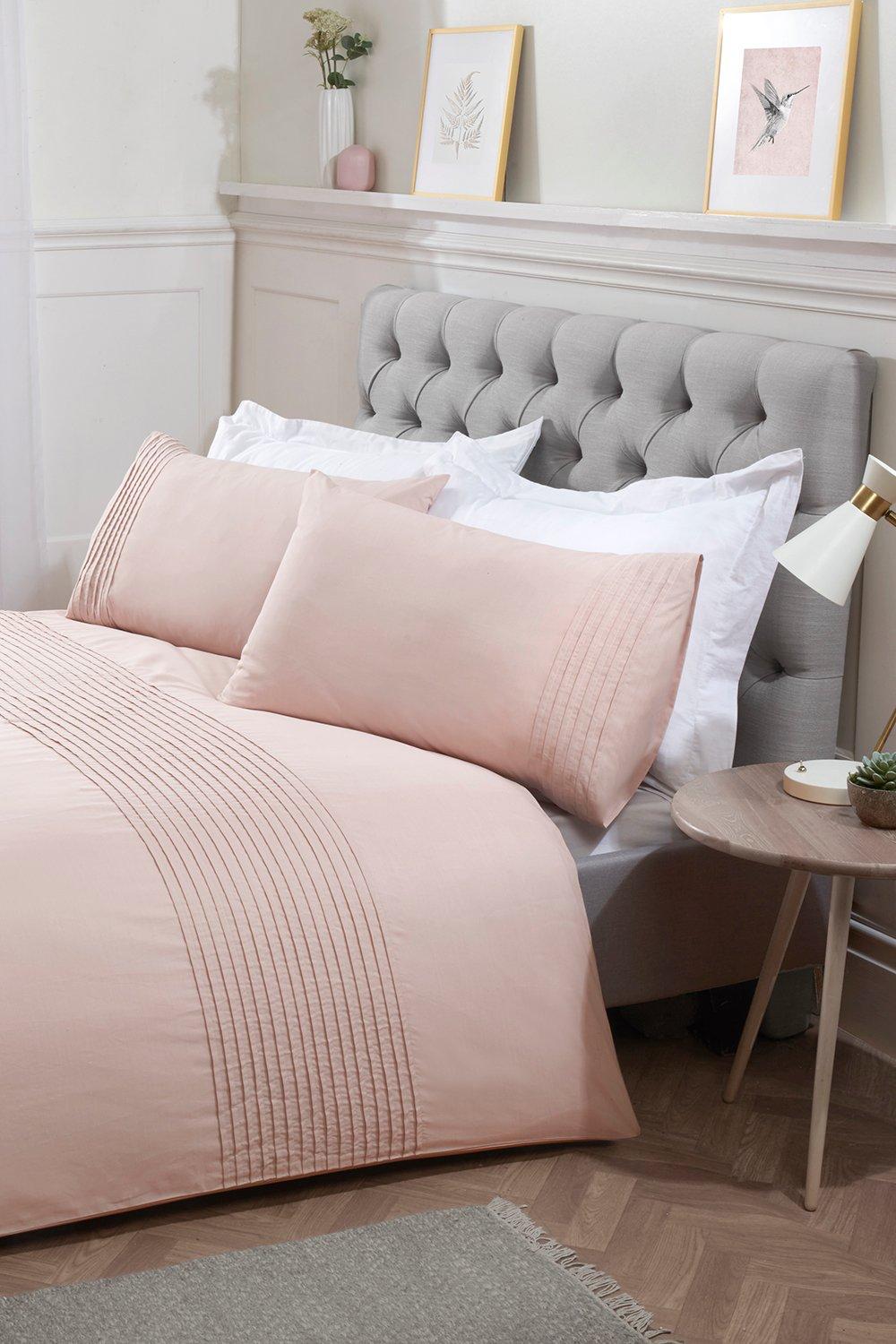 boohoo Womens Pintuck Single Duvet Set - Pink - One Size, Pink